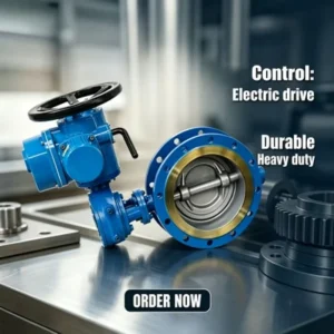Actuated Butterfly Valve Wafer Type Cast Iron Body Control Industrial Water Treatment System Plant