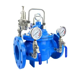 Adjustable Diaphragm Type Water Pressure Reducing Valve PN16 CE Certified Corrosion Resistant Ductile Iron Body Prevents Water