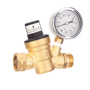 Adjustable Water Pressure Reducer Valve 1/2″ Male Female Thread Pressure Regulator with Gauge and Filter Screen