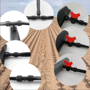 Agricultural Garden Drip System Mini Valve 16mm Tee Barb Irrigation Connector Coupling Valve Greenhouse Watering Fitting