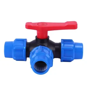 Agricultural Plastic Tee Valve 3-Way Ball Valve Pipe Fittings and Irrigation Controller for Drip Irrigation Systems