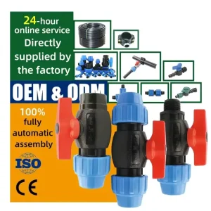 Agriculture Irrigation Controller BSP Male Female Thread Ball Gate Valve PN16 HDPE Pipe Tube Fitting PP Compression Fittings