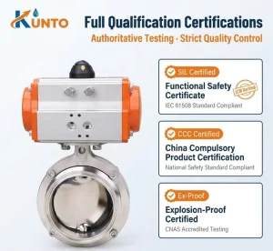 Air Actuated Sanitary Butterfly Valve 304 SSTri Clamp19 219 1.0MPa SIL CCC Explosion Proof Food Dairy Biopharma Industrial