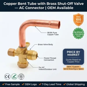 Air Condition Service Valve Brass Straight Elbow Stop Valve Refrigeration Parts Copper Pipe Stop Valve