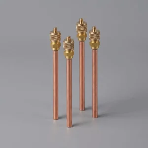 Air Conditioner Spare Parts Copper Access Refrigeration Charging Pin Valve Head Smooth Surface 3 Year Warranty Welding