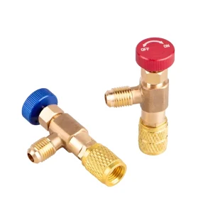 Air Conditioning Safety Valve Alloy High Pressure R22 R410A R32 Conversion 3cm Port Red Blue Liquid Filling Refrigeration Tools