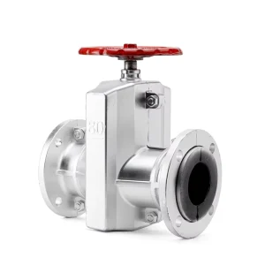 Aluminium Alloy Casting Manual Control Pinch Valve with Powder Coating Water Shutoff DN25-DN100 Port Size