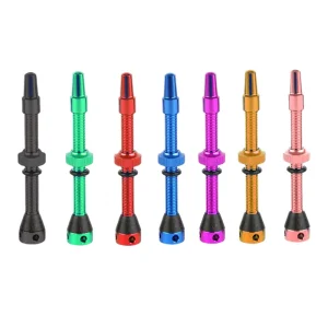 Aluminum Alloy Tubeless Bottom Hole Presta Bicycle Vacuum Valve with Multi Color Options Anodizing 10g Sizes 34 60mm