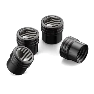 Aluminum Alloy US Flag Tire Valve Stem Caps Waterproof Dustproof Wheel Air Valve Covers for Car Motorcycle Bike Auto Accessories