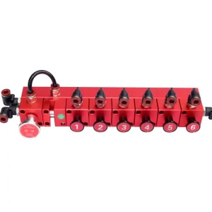 Aluminum Pneumatic Needle Control Block 2-Way 6 in Port