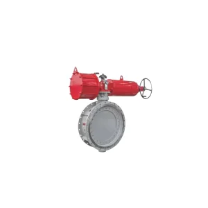 American Standard Pneumatic Flanged Metal Seated High Temperature Butterfly Valve