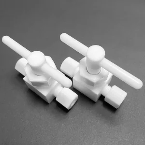Anti-Corrosive Pure PTFE Needle Valve Ferrule Connection 1/2″ Male Thread for Chemical Laboratory