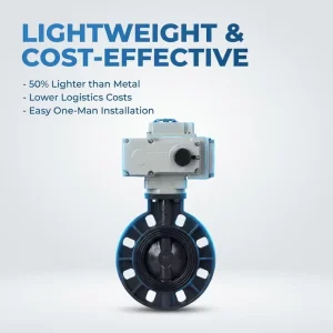 Anti corrosion UPVC IP67 Dust Water Dual Protection for High Temp Fluid Wafer Electric Butterfly Valve