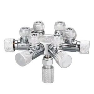 Aquarium Multi Way CO2 Distributor Splitter Needle Valve Check Valve Bubble Counter for Solenoid Regulator