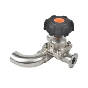 Aseptic Diaphragm Valve U Type 3 Way Sanitary Stainless Steel 316L
