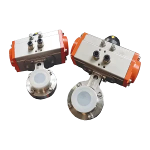 Aseptic Pneumatic Flanged Butterfly Valve Electropolished 316L & PTFE Seat for WFI Pure Steam & Bio-Process