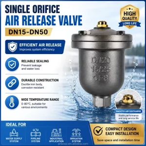 Automatic Air Release Valve DN15-DN50 CF8 PN16 PN25 Stainless Steel Threaded Single Air Vent Valve Medium Temperature