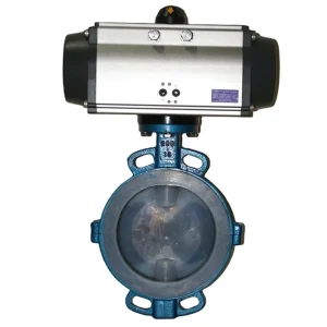 Automatic Corrosion Resistant Fluorine Lined Carbon Steel Butterfly Valve with Pneumatic Actuator