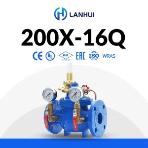 Automatic Pressure Reducing Valve 200X Ductile Iron QT450 PN16 Pilot-Operated Hydraulic Regulator for Water Distribution
