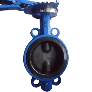 B3 Acid Resistant Chemical DN100 150PSI Rubber Lined EPDM Wafer Type Butterfly Valve Manual Operated 4in Port Size