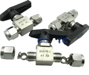 Ball Valve 6 8 10 12 mm 1/8″ 1/4″ 3/8″ 1/2″ Tube Stainless Steel 304 High Pressure High Temperature 2 Way Card Set Ball Valvelve GOGO