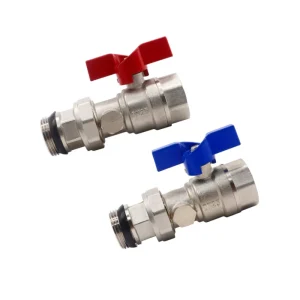 Ball Valve with Blue Red Handle and Thermometer for Pex Manifold Price CE Certified