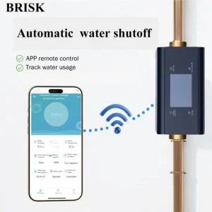 Battery Plug Power Support Water Leak Detector Monitor Minimum 2 Liters Hour Water Flow Reduce Damage Auto Shut off Valve