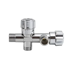 Best Selling UK Russia Zinc Three Way 2 Handle Water Stop Toilet Bathroom Angle Valve