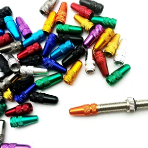 Bike Presta Valve Caps Aluminum Alloy Anodized Colorful French Style Tubeless Tire Stem Valve Cap for Road Bike