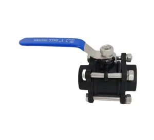 Blackened WCB Three Piece Ball Valve Q11 61F 16C Full Port Internal Thread Butt Weld Carbon Steel Valve