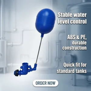 Blue 4.5/5/6 Inch SS201 Rod PE Float Ball ABS Water Float Valve for Toilet Industrial Agricultural Irrigation and Water Supply