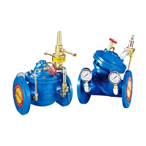 Blue Pressure Reducing Regulating Valve Control Valve Pressure Relief Flange Ductile Iron DN250