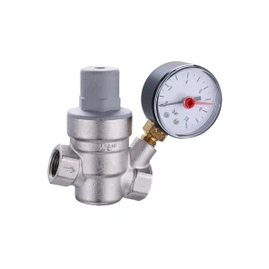Brass Adjustable Threaded Water Pressure Reducing Valve with Gauge for Water Heaters