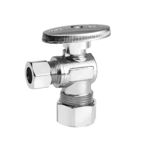 Brass Angle Stop Valve 1 4 Turn Water Shut Off Valves 1 2″ Compression Inlet X 3 8″ Compression Outlet Shut off Valve Plumbing