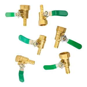 Brass Ball Valve 1/4″ 3/8″ 1/2″ Flow Control Valve Barb Ball Valve Pneumatic Hydraulic Systems Air/Water Control