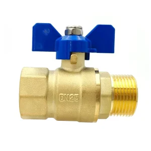 Brass Ball Valve 1″M F BSP with Butterfly Blue Handle CW511L for Home Plumbing Application
