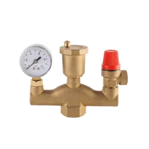 Brass Boiler Valve 3 4″ Inch with Manometer Safety Valve