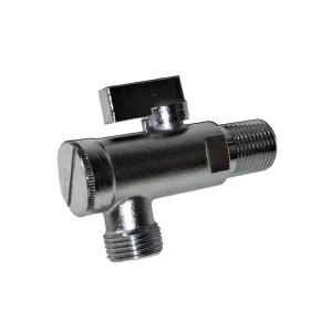 Brass Chrome Plated Angle Valve Filter Screen Water Toilet Accessories 1 2 Male Thread PTFE Sealing 1.0 Mpa Pressure Factory