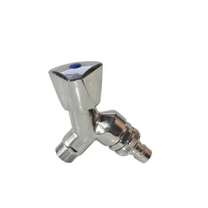 Brass Chrome Y Type 3 Way Angle Stop Valve 1 2″ Double Outlet Diverter Valve for Washing Machine Toilet Water Heater