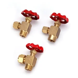 Brass Compression Type Angle Needle Valve BSP NPT Male Thread High Pressure Regulating Valve for Instrument Tubing