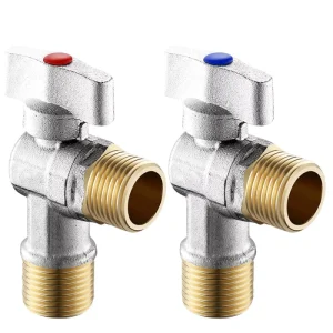 Brass Flow Angle Value Plumbing Fitting Triangle Valve Water Valve Angle Stop Valve for Faucet Bathroom Toilet Sink