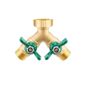 Brass Hose Divider System Dual Vortex Flow Channels with Precision Shutoff Valves