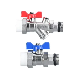 Brass Manifold Ball Valve Set PPR Welding Inlet Return Valve Filter Drain Valve for Underfloor Heating System
