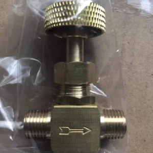 Brass Manual Gas Needle Valve 1/4 Inch Male NPT x 1/4 Inch Female NPT