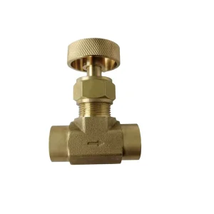 Brass Manual Needle Valve 1 4″ Female in X 1 4″ Female Out NPT 3000 psi for Gas Water & Oil HI TEK
