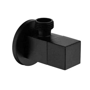 Brass Matt Black Finishing G1 2″ Shut Off Valve for Bathroom Toilet Bidet Shower Square Angle Stop Valve