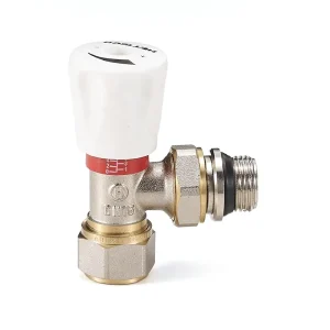 Brass Radiator Angle Valve Manual Thermostatic Water Heating System Valve Compression Connection PEX-AL-PEX 16×2.0