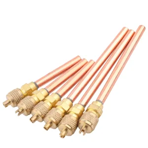 Brass Refrigeration Valve for Air Conditioner Refrigerator Needle Valve with One-Way Function Refrigerant Charging Component
