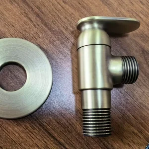 Brass Square Angle Valve Set Chrome Finish Floor-Mounted Manual Quick-Open Water Stop