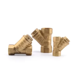 Brass Y Tee Check Valve with Stainless Steel Filter